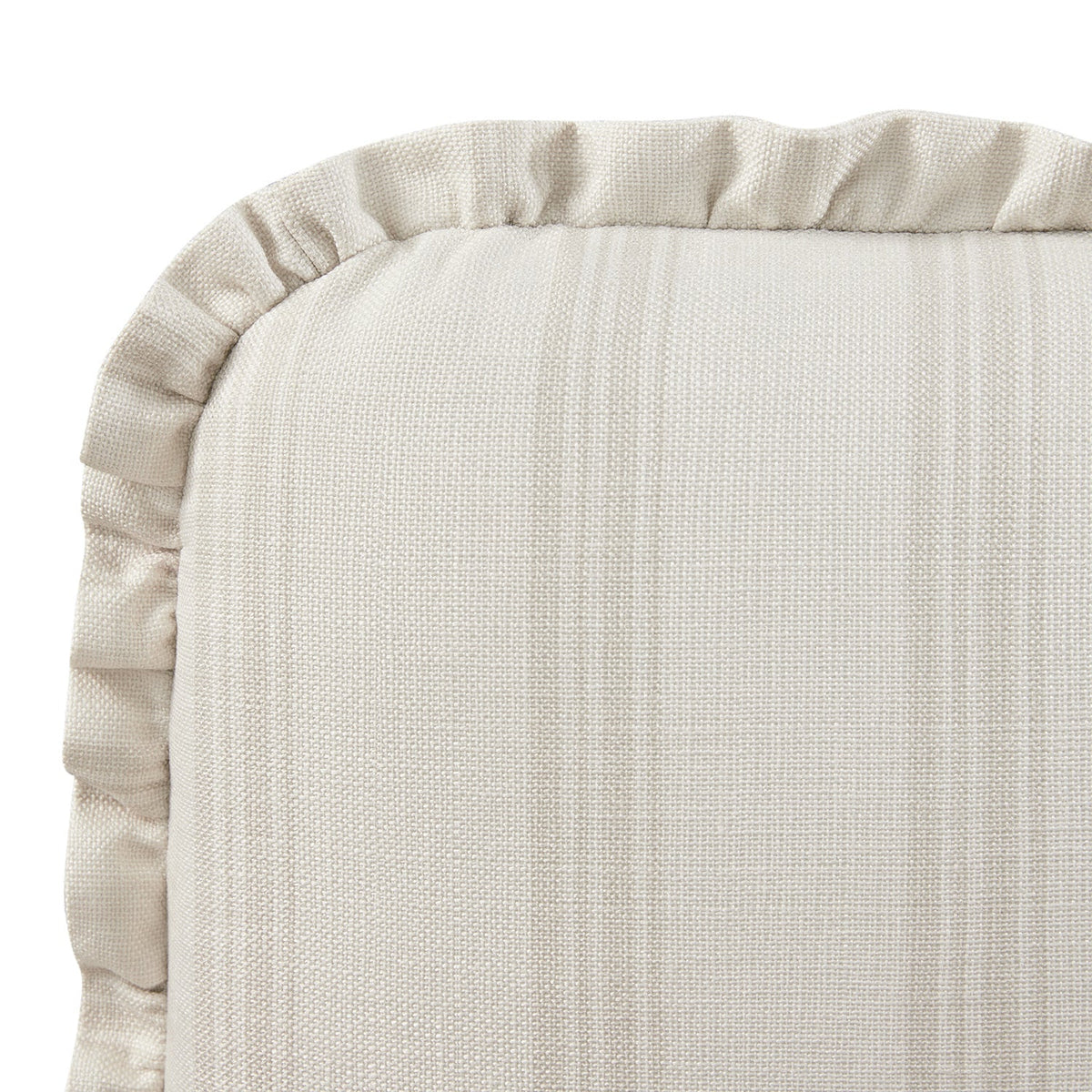 Celeste Upholstered Storage Bed with Ruffled Headboard in Seashell Stripe