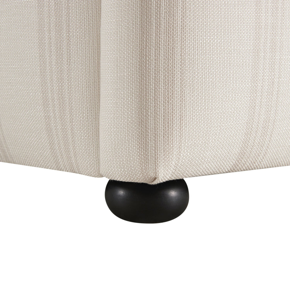 Celeste Upholstered Storage Bed with Ruffled Headboard in Seashell Stripe
