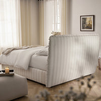 Celeste Upholstered Storage Bed with Ruffled Headboard in Seashell Stripe – image 103 of 120