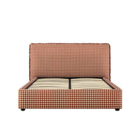 Celeste Upholstered Storage Bed with Ruffled Headboard in Brick Gingham – image 23 of 120