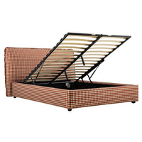 Celeste Upholstered Storage Bed with Ruffled Headboard in Brick Gingham – image 24 of 120