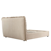 Celeste Upholstered Storage Bed with Ruffled Headboard in Fawn Chenille – image 49 of 120