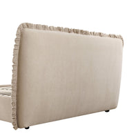 Celeste Upholstered Storage Bed with Ruffled Headboard in Fawn Chenille – image 52 of 120