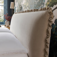 Celeste Upholstered Storage Bed with Ruffled Headboard in Fawn Chenille – image 41 of 120