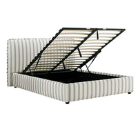Celeste Upholstered Storage Bed with Ruffled Headboard in Laurel Green Stripe – image 69 of 120