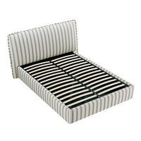 Celeste Upholstered Storage Bed with Ruffled Headboard in Laurel Green Stripe – image 70 of 120