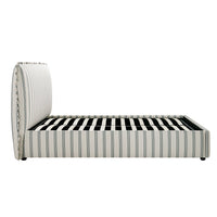 Celeste Upholstered Storage Bed with Ruffled Headboard in Laurel Green Stripe – image 71 of 120