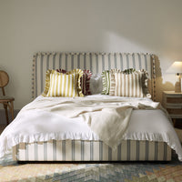 Celeste Upholstered Storage Bed with Ruffled Headboard in Laurel Green Stripe – image 57 of 120