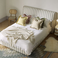 Celeste Upholstered Storage Bed with Ruffled Headboard in Laurel Green Stripe – image 60 of 120
