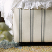 Celeste Upholstered Storage Bed with Ruffled Headboard in Laurel Green Stripe – image 65 of 120