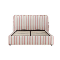 Celeste Upholstered Storage Bed with Ruffled Headboard in Peony Red Stripe – image 87 of 120