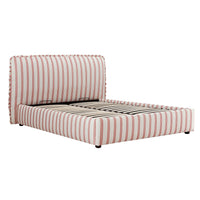Celeste Upholstered Storage Bed with Ruffled Headboard in Peony Red Stripe – image 88 of 120
