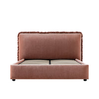 Celeste Upholstered Storage Bed with Ruffled Headboard in Antique Rose Chenille – image 1 of 120