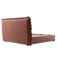 Celeste Upholstered Storage Bed with Ruffled Headboard in Antique Rose Chenille – image 7 of 120