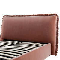 Celeste Upholstered Storage Bed with Ruffled Headboard in Antique Rose Chenille – image 8 of 120