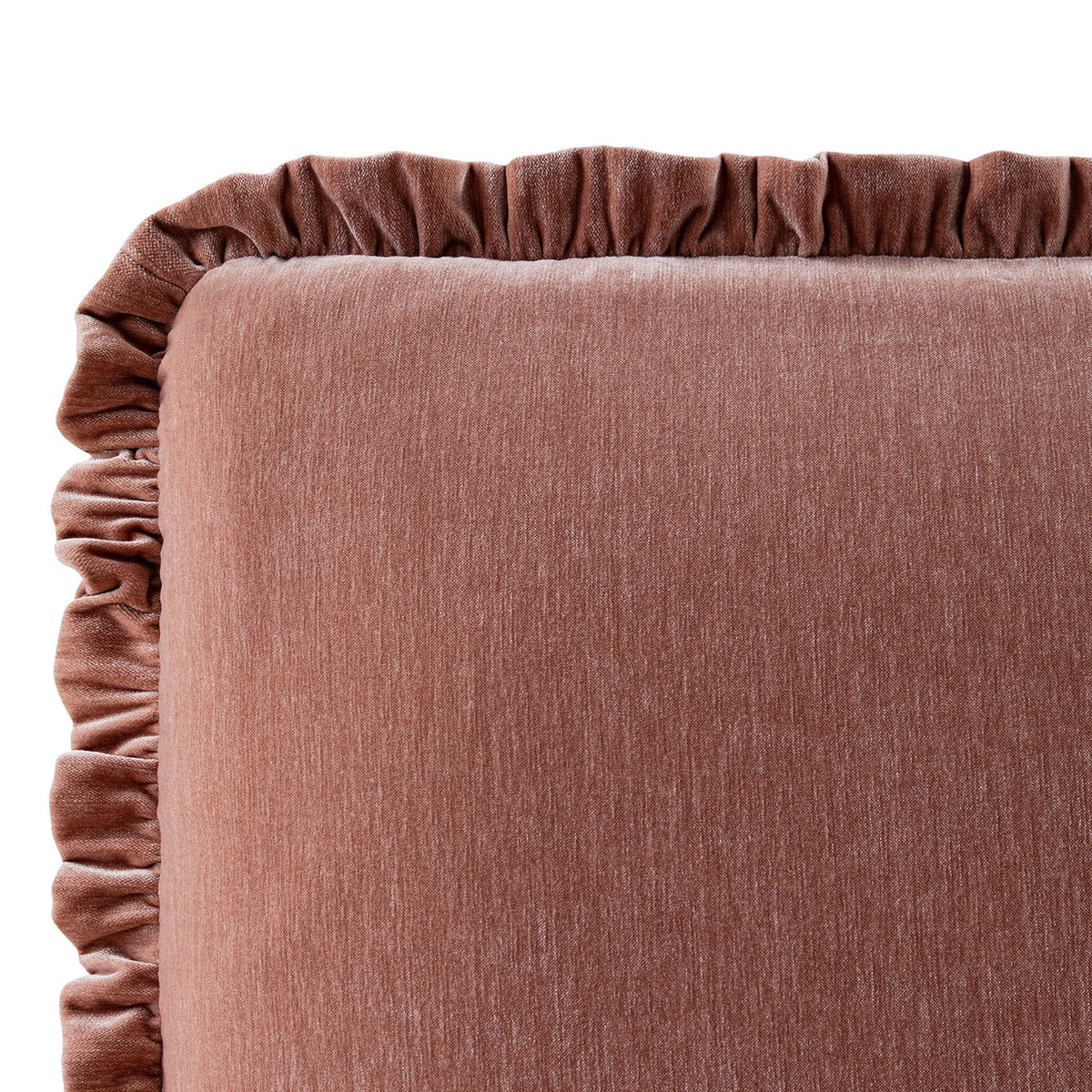 Celeste Upholstered Storage Bed with Ruffled Headboard in Antique Rose Chenille