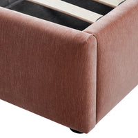 Celeste Upholstered Storage Bed with Ruffled Headboard in Antique Rose Chenille – image 11 of 120