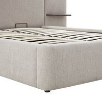Della Extended Headboard Storage Bed in Soft Beige Chenille – image 62 of 64
