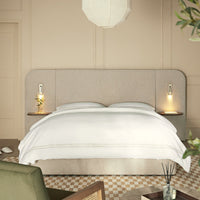 Della Extended Headboard Storage Bed in Soft Beige Chenille – image 44 of 64