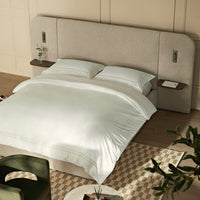 Della Extended Headboard Storage Bed in Soft Beige Chenille – image 45 of 64