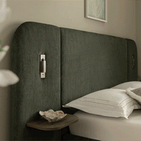 Della Extended Headboard Storage Bed in Moss Green Chenille – image 24 of 64