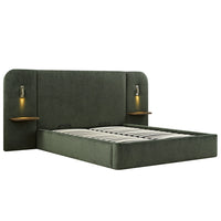 Della Extended Headboard Storage Bed in Moss Green Chenille – image 30 of 64