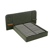 Della Extended Headboard Storage Bed in Moss Green Chenille – image 35 of 64