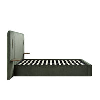 Della Extended Headboard Storage Bed in Moss Green Chenille – image 36 of 64