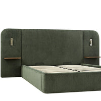 Della Extended Headboard Storage Bed in Moss Green Chenille – image 38 of 64