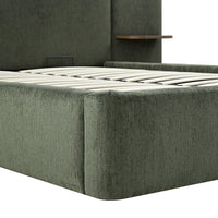Della Extended Headboard Storage Bed in Moss Green Chenille – image 40 of 64