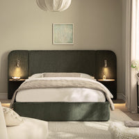 Della Extended Headboard Storage Bed in Moss Green Chenille – image 21 of 64