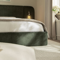 Della Extended Headboard Storage Bed in Moss Green Chenille – image 25 of 64