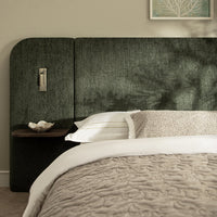 Della Extended Headboard Storage Bed in Moss Green Chenille – image 26 of 64