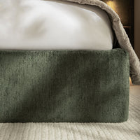 Della Extended Headboard Storage Bed in Moss Green Chenille – image 28 of 64