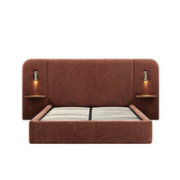Della Extended Headboard Storage Bed in Burnt Brick Chenille – image 8 of 64