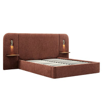 Della Extended Headboard Storage Bed in Burnt Brick Chenille – image 9 of 64