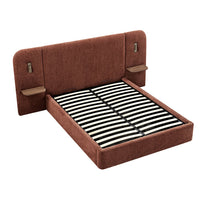Della Extended Headboard Storage Bed in Burnt Brick Chenille – image 14 of 64