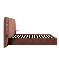 Della Extended Headboard Storage Bed in Burnt Brick Chenille – image 15 of 64