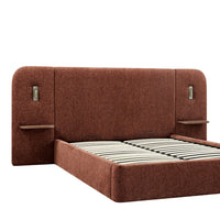 Della Extended Headboard Storage Bed in Burnt Brick Chenille – image 17 of 64