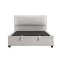 Kricia Upholstered Storage Bed with Pillow Headboard in Oatmeal Chevron – image 29 of 61