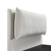 Kricia Upholstered Storage Bed with Pillow Headboard in Oatmeal Chevron – image 37 of 61