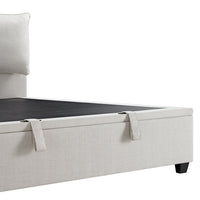 Kricia Upholstered Storage Bed with Pillow Headboard in Oatmeal Chevron – image 38 of 61