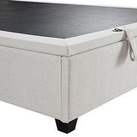 Kricia Upholstered Storage Bed with Pillow Headboard in Oatmeal Chevron – image 39 of 61