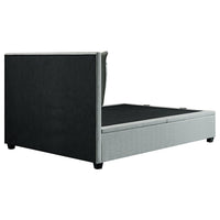 Kricia Upholstered Storage Bed with Pillow Headboard in Slate Blue Chevron – image 56 of 61