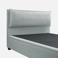 Kricia Upholstered Storage Bed with Pillow Headboard in Slate Blue Chevron – image 57 of 61