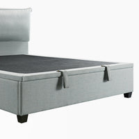 Kricia Upholstered Storage Bed with Pillow Headboard in Slate Blue Chevron – image 58 of 61
