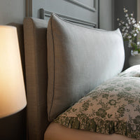 Kricia Upholstered Storage Bed with Pillow Headboard in Slate Blue Chevron – image 46 of 61