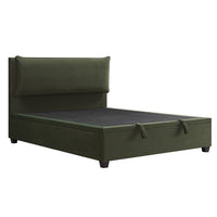 Kricia Upholstered Storage Bed with Pillow Headboard in Moss Green Velvet – image 11 of 61