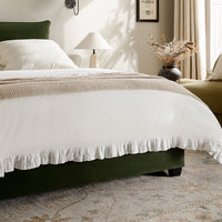 Kricia Upholstered Storage Bed with Pillow Headboard in Moss Green Velvet – image 8 of 61