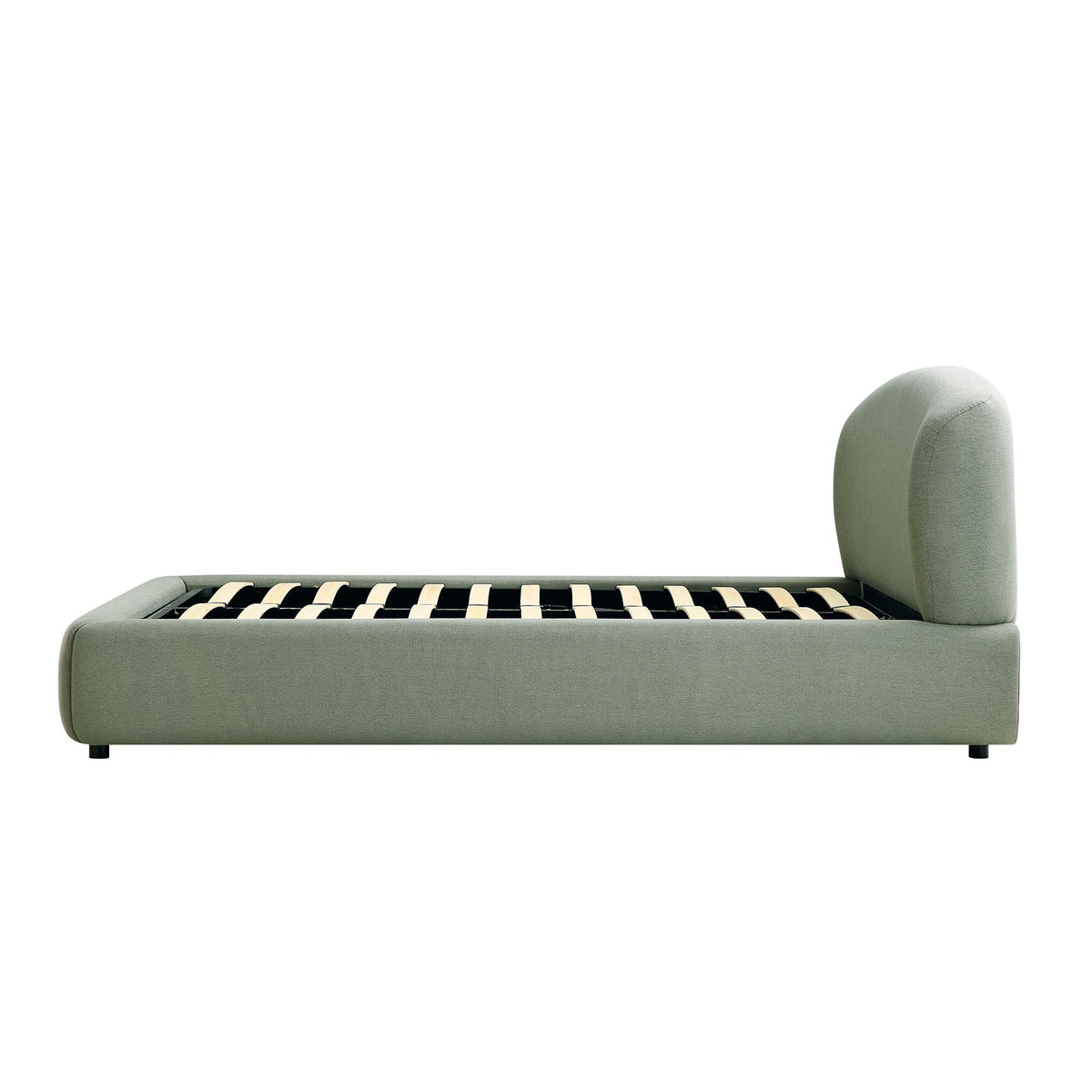 Constance Winged Headboard Ottoman Storage Bed in Olive Linen
